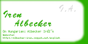 iren albecker business card